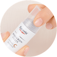 Twist cap on anti-aging serum with Vitamin C